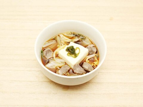 砂肝の風味と食感がたまらない!「砂肝湯豆腐」